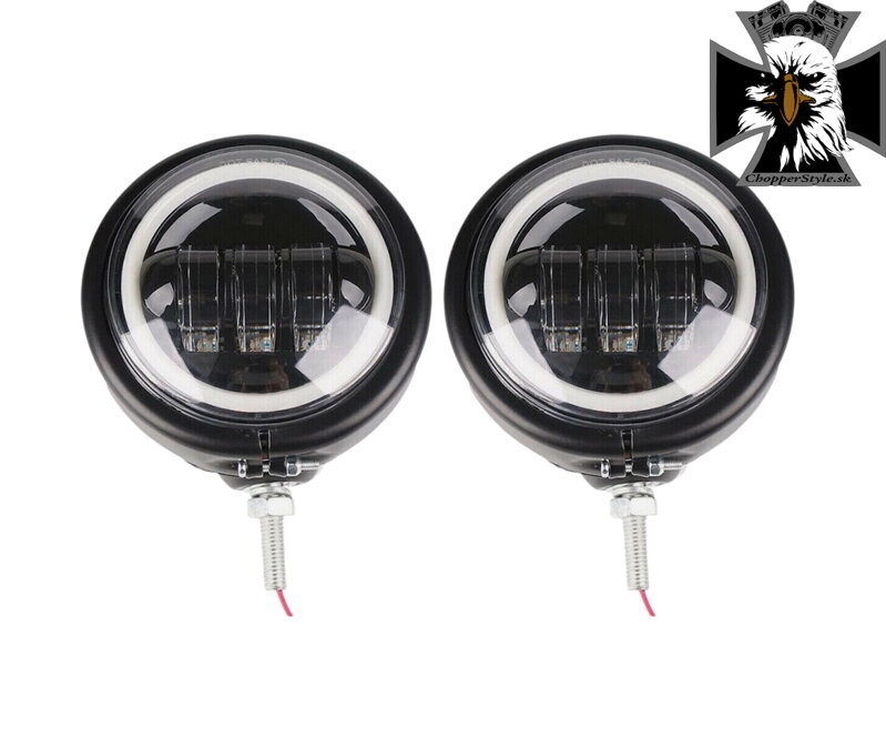 LED - Homologizované univerzálne prídavné svetlo s ANGEL EYES pre choppre - matné čierne 1ks LED - Homologizované univerzálne prídavné svetlo s ANGEL EYES pre choppre - matné čierne 1ks