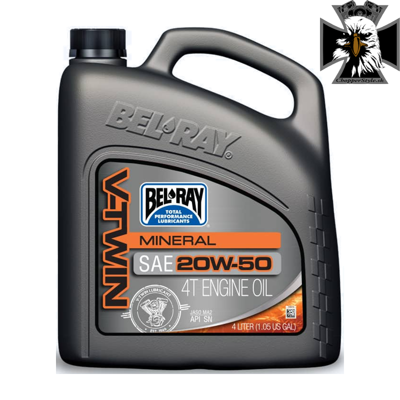 Motorový olej Bel-Ray V-TWIN MINERAL 20W-50 4 l Motorový olej Bel-Ray V-TWIN MINERAL 20W-50 4 l