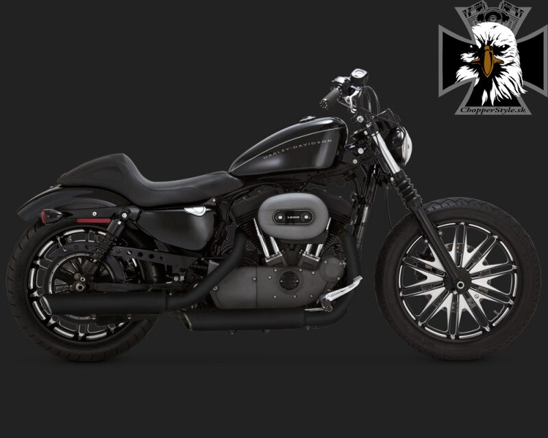 Čierny Vance & Hines výfuk EC TWIN SLASH BLACK SLIP-ONS pre Harley Davidson Čierny Vance & Hines výfuk EC TWIN SLASH BLACK SLIP-ONS pre Harley Davidson