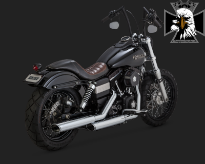 Čierny Vance & Hines výfuk EC TWIN SLASH SLIP-ONS BLACK pre Harley Davidson