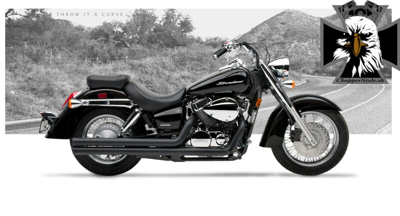 Kompletný výfukový systém American Classic II pre Honda Shadow Aero 750 (2008-12) čierny