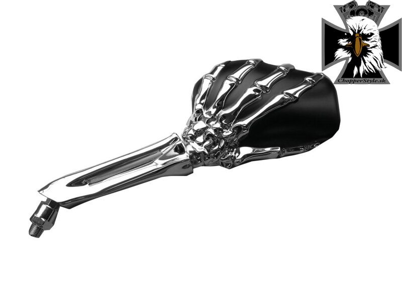 Sada zrkadiel SKELETON HAND na motocykel chróm / čierna (91-866) Sada zrkadiel SKELETON HAND na motocykel chróm / čierna (91-866)