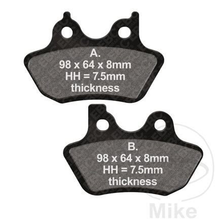 Brzdové platničky EBC FA400V polosinterované V – Harley-Davidson XLH 883, Harley-Davidson FLHR 1450, Harley-Davidson FLHRCI 1450