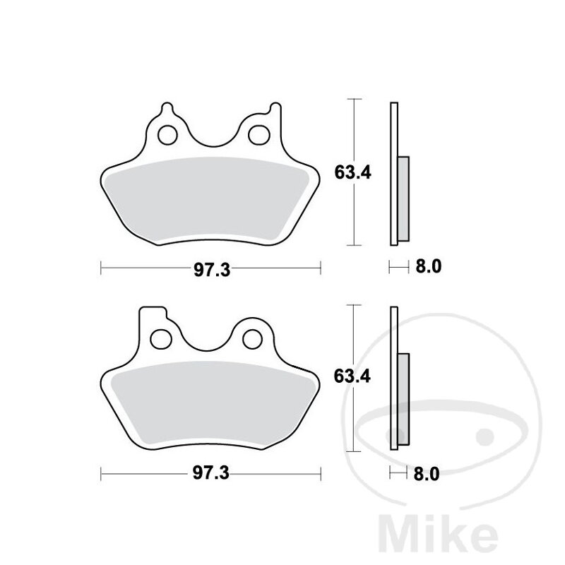 Brzdové platničky TRW MCB777PC organické Performance Comfort – Harley-Davidson XLH 883, Harley-Davidson FLHR 1450